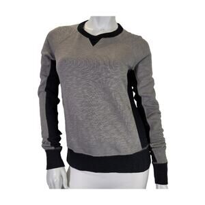 Rag & Bone WMS SZ XS Sweatshirt Grey & Black Crew Neck Cotton Raglan Sleeve